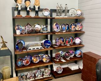 Star Trek collectible items and Franklin Mint 3 stooges plates and statues. 