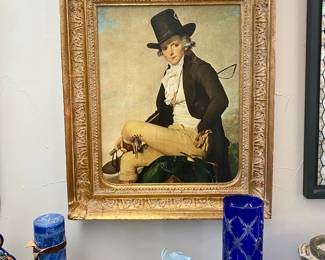 Portrait of Pierre Seriziat,  by JACQUES-LOUIS DAVID
Repro painted print on canvas. 
26” x 22” with frame