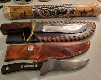 Original Ray Johnson Bowie knife, Schrade (USA) 1501 Old Timer