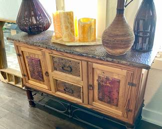 Pablo Copper Console Table 
54” long, 35” tall, 16” deep. 