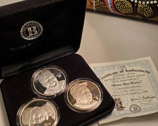 Home Run Heroes, by the Bradford Exchange, 3 coins, 1 Troy Oz each.