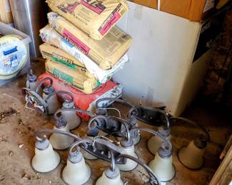 Note, many of the bags of cement and grout were thrown out due to condition