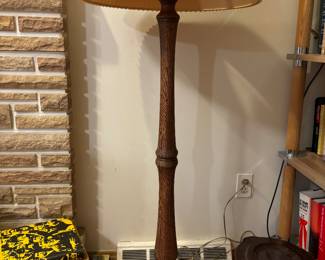 Vintage oak floor lamp 