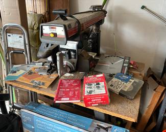 Craftsman radial arm saw with stand and many accessories