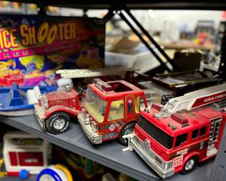 Vintage kids toys fire trucks