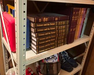 Helmet, boots, books, model railroad / car paint