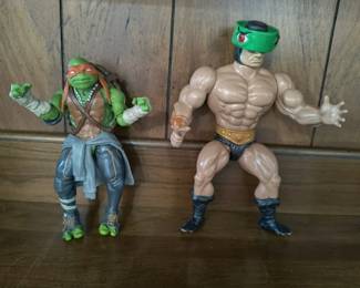 Teenage Mutant Ninja Turtle and Masters of the Universe Tri-Klops action figures