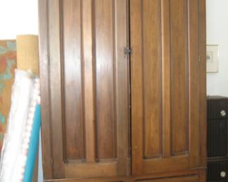 98" wood armoire