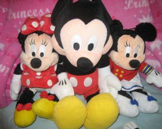 Mickey and Minnie Mouse stuffies