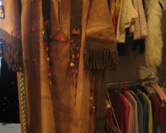 Indigenous suede dress, cashmere sweaters, women's separates