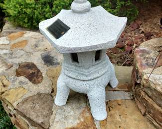 Concrete solar powered AsIan garden statue (small)