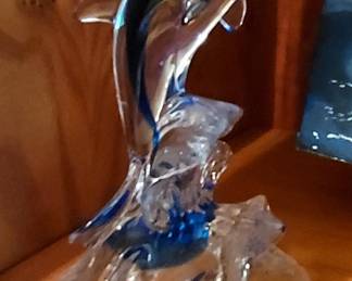 Artglass dolphin decor