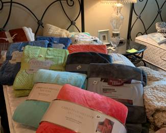 new throws, lots of linens