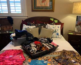 antique full size bed with curved footboard