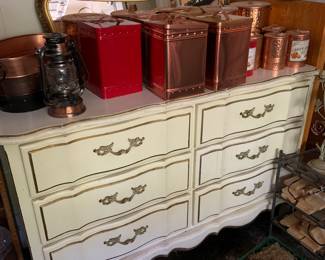 French provincial dresser (mirror behind)