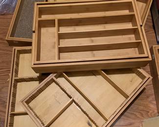 variety of bamboo drawer organizers