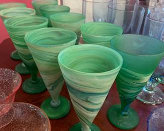 Phonecian green cone wine goblets, rare and special