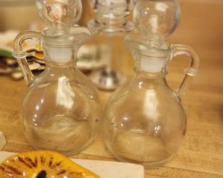 Oil Vinegar Cruet Set Clear Glass