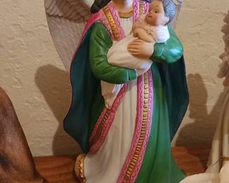 Angel with Child Porcelain Figurine