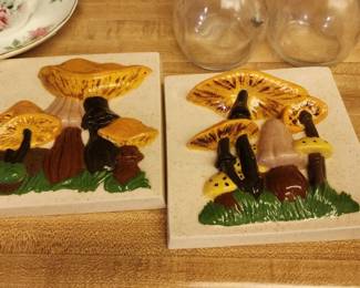 Ceramic Mushroom Wall Hangings