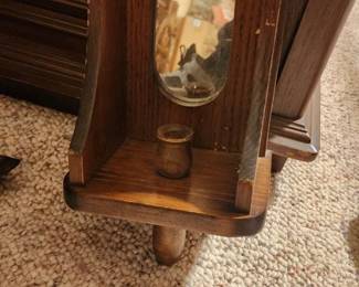 Wooden Candle Holder with Mirror