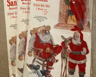 Vintage flocked Christmas cutouts