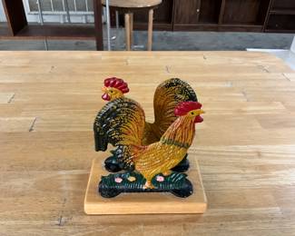 Cast Iron Rooster Napkin Holder