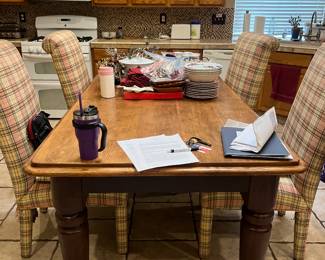 Williams and Sonoma kitchen table Ethan Allen chairs 