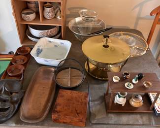 Mid century serving pieces