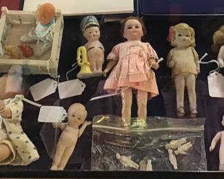 Antique German  Bisque Dolls and Antique Pudding Dolls