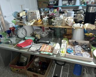 Tables FULL of kitchenware