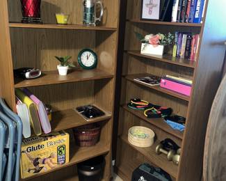 A pair of tall bookcases full of goodies