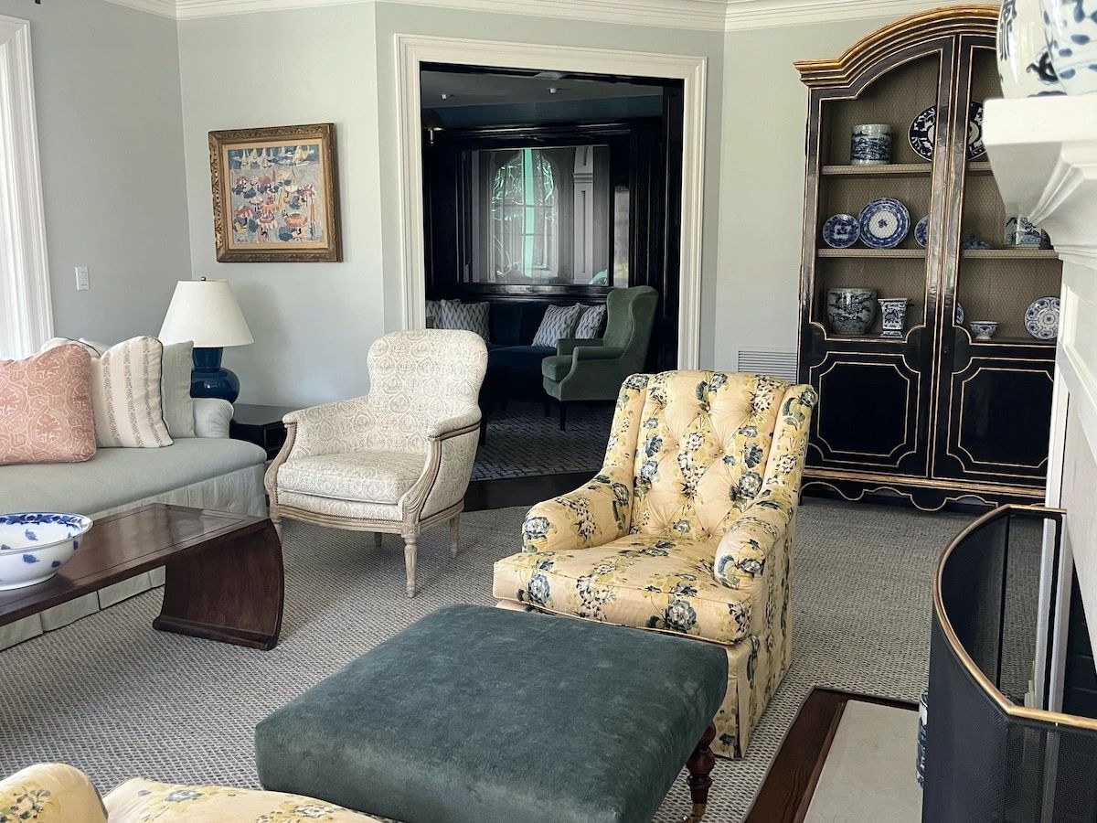 Blue Upholstered Ottoman