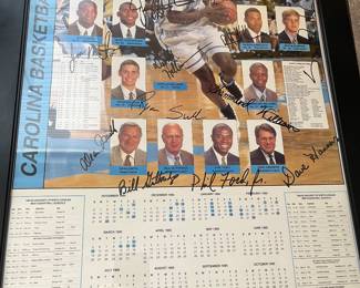 autographed 94-95 Carolina Tarheel team