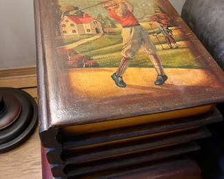Golfing themed side table / storage box