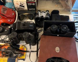 Binoculars and cameras
