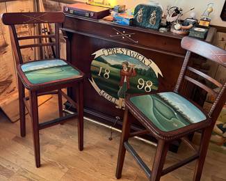 Prestwick 1898 Golf Club bar + 2 chairs