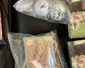 signed golf balls and cards