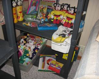 Living Room: Toys--Felix the Cat-Collector Items-Bill the Cat-Battery Operated Guys-Mighty Mouse (From my Collection-A ton more in the Art Room)-Army Doll-Other Things.