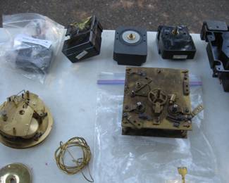 *****All will be in a yellow bin--Priced for all**** Clock Repair Pieces (New) From a Clock repair estate Hermle Clock Movements 131-071, Aug Schatz & Sohne, 5aheh Russian Plane Clock, Electric Clock Motors, Other Parts
