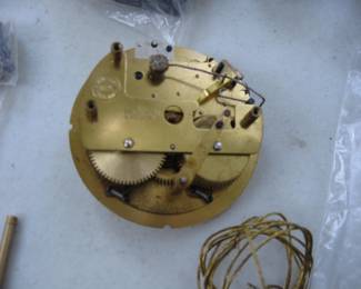 *****All will be in a yellow bin--Priced for all**** Clock Repair Pieces (New) From a Clock repair estate Hermle Clock Movements 131-071, Aug Schatz & Sohne, 5aheh Russian Plane Clock, Electric Clock Motors, Other Parts