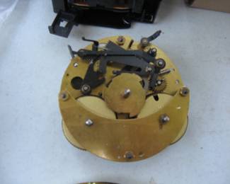 *****All will be in a yellow bin--Priced for all**** Clock Repair Pieces (New) From a Clock repair estate Hermle Clock Movements 131-071, Aug Schatz & Sohne, 5aheh Russian Plane Clock, Electric Clock Motors, Other Parts
