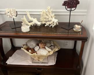 Seashells, Coral and Nautical pieces abound