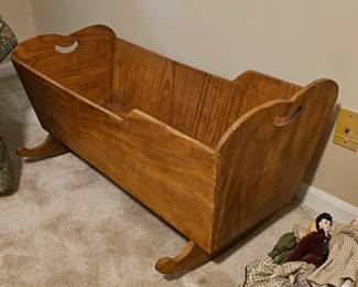 large custom wood bassinet
