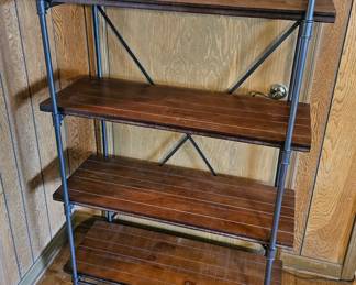 2 of these industrial style shelving displays 