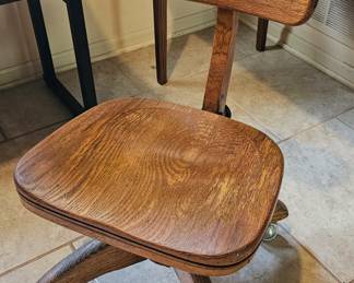 antique wood office chair - made in USA
