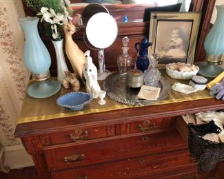 SOLDBlue lamps, cats, and gloves