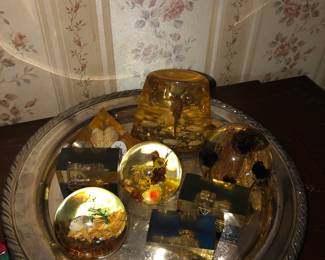 Vintage Lucite Souvenir paperweights 