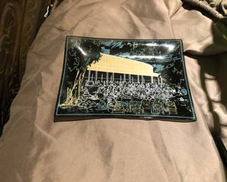 MCM glass souvenir tray 