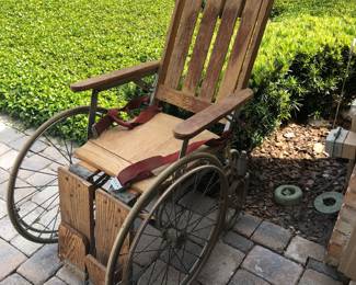 Antique Wood Wheelchair